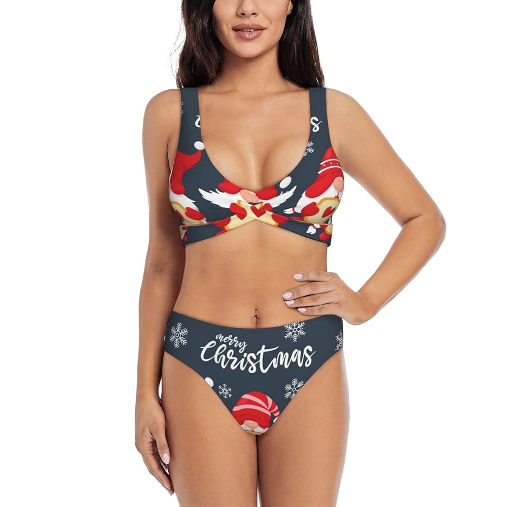 PERMANENT VACATION パーマネントヴァケーション　バブ・ウィー Amazon.com: Pevtufa Three Cute Christmas Gnomes Print Bikini